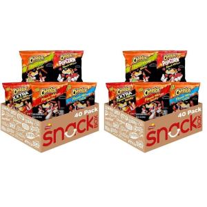 imageCheetos Cheese Flavored Snacks Puffs 0875 Ounce Pack of 40Flamin Hot Variety Pack