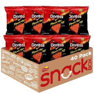 imageDoritos Flavored Tortilla Chips Nacho Cheese 1 Ounce Pack of 40Flamin Hot