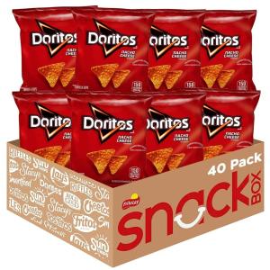 imageDoritos Flavored Tortilla Chips Nacho Cheese 1 Ounce Pack of 40Nacho Cheese