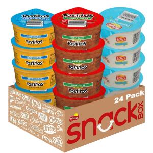 imageFrito Lay Ruffles Chips and Lays Ranch Dip Cups Variety Pack Pack of 24Single Serve Dips Variety