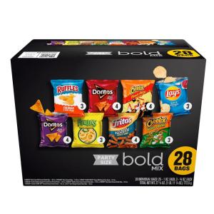 imageFritoLay Snacks Bold Mix Chips Variety Pack Doritos Cheetos Funyuns Lays Ruffles 28 Count Pack of 1Assortment May Vary