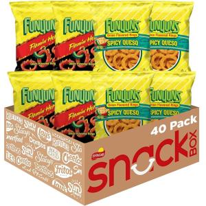 imageFunyuns Onion Flavored Rings Original 075 Ounce Pack of 40Spicy Queso  Flamin Hot
