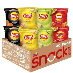 imageLays Potato Chips Classic 1 Ounce Pack of 40NEW Tangy Flavors Variety Pack