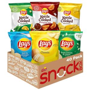 imageLays Potato Chips Classic 1 Ounce Pack of 40Regular  Kettle Variety Pack