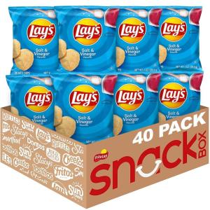 imageLays Potato Chips Classic 1 Ounce Pack of 40Salt  Vinegar