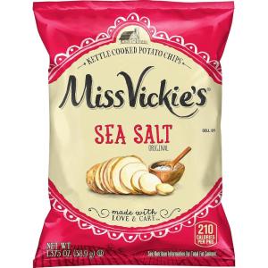 imageMiss Vickies Kettle Cooked Potato Chips Variety Pack 1375 Ounce Pack of 28Sea Salt