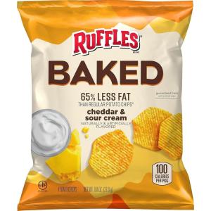 imageBaked Cheetos Crunchy Flamin Hot 0875 Ounce Pack of 40Baked Ruffles Cheddar  Sour Cream