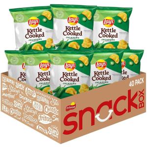 imageLays Kettle Cooked Potato Chips Variety Pack 085 Ounce Pack of 40Jalapeno