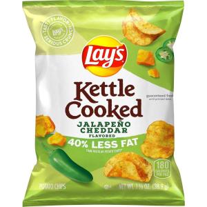 imageLays Kettle Cooked Potato Chips Variety Pack 085 Ounce Pack of 40Jalapeno Cheddar
