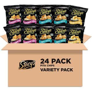 imageStacys Pita Chips Simply Naked 15Ounce Bags Pack of 24Variety Pack
