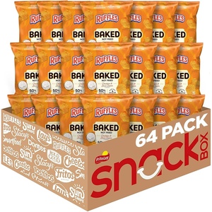 image:imageBaked Ruffles Potato Chips Cheddar amp Sour Cream 1125 oz Bags 64 Pack 50 Less Fat Gluten Free No Artificial Flavors No Colors from Artificial Sources