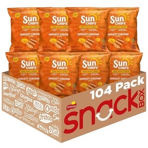 image:imageSunChips 100 Whole Grain Chips Harvest Cheddar 1 oz Bags Pack of 104 No Artificial Flavors No Colors from Artificial SourcesHarvest Cheddar